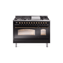 ILVE nostalgie range 48 in black with gold black knob