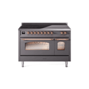ILVE 48" Nostalgie II Series Freestanding Electric Double Oven Range with 8 Elements, Triple Glass Cool Door, Convection Oven, TFT Oven Control Display and Child Lock - UPI486NMP
