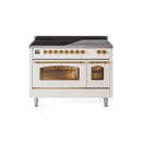 ILVE 48" Nostalgie II Series Freestanding Electric Double Oven Range with 8 Elements, Triple Glass Cool Door, Convection Oven, TFT Oven Control Display and Child Lock - UPI486NMP