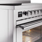 ILVE 48" Professional Plus II Series Freestanding Electric Double Oven Range with 8 Elements, Triple Glass Cool Door, Convection Oven, TFT Oven Control Display and Child Lock - UPI486WMP