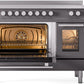 ILVE 48" Professional Plus II Series Freestanding Electric Double Oven Range with 8 Elements, Triple Glass Cool Door, Convection Oven, TFT Oven Control Display and Child Lock - UPI486WMP