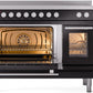 ILVE 48" Professional Plus II Series Freestanding Electric Double Oven Range with 8 Elements, Triple Glass Cool Door, Convection Oven, TFT Oven Control Display and Child Lock - UPI486WMP