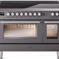 ILVE 48" Professional Plus II Series Freestanding Electric Double Oven Range with 8 Elements, Triple Glass Cool Door, Convection Oven, TFT Oven Control Display and Child Lock 