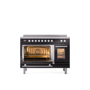 ILVE 48" Professional Plus II Series Freestanding Electric Double Oven Range with 8 Elements, Triple Glass Cool Door, Convection Oven, TFT Oven Control Display and Child Lock - UPI486WMP