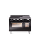 ILVE 48" Professional Plus II Series Freestanding Electric Double Oven Range with 8 Elements, Triple Glass Cool Door, Convection Oven, TFT Oven Control Display and Child Lock - UPI486WMP