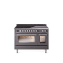 ILVE 48" Professional Plus II Series Freestanding Electric Double Oven Range with 8 Elements, Triple Glass Cool Door, Convection Oven, TFT Oven Control Display and Child Lock - UPI486WMP