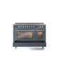 ILVE 48" Professional Plus II Series Freestanding Electric Double Oven Range with 8 Elements, Triple Glass Cool Door, Convection Oven, TFT Oven Control Display and Child Lock - UPI486WMP