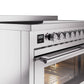 ILVE 48" Professional Plus II Series Freestanding Electric Double Oven Range with 8 Elements, Triple Glass Cool Door, Convection Oven, TFT Oven Control Display and Child Lock - UPI486WMP