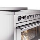 ILVE 48" Professional Plus II Series Freestanding Electric Double Oven Range with 8 Elements, Triple Glass Cool Door, Convection Oven, TFT Oven Control Display and Child Lock - UPI486WMP