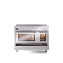 ILVE 48" Professional Plus II Series Freestanding Electric Double Oven Range with 8 Elements, Triple Glass Cool Door, Convection Oven, TFT Oven Control Display and Child Lock - UPI486WMP