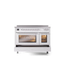 ILVE 48" Professional Plus II Series Freestanding Electric Double Oven Range with 8 Elements, Triple Glass Cool Door, Convection Oven, TFT Oven Control Display and Child Lock - UPI486WMP