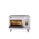 ILVE 48" Professional Plus II Series Freestanding Electric Double Oven Range with 8 Elements, Triple Glass Cool Door, Convection Oven, TFT Oven Control Display and Child Lock - UPI486WMP