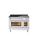 ILVE 48" Professional Plus II Series Freestanding Electric Double Oven Range with 8 Elements, Triple Glass Cool Door, Convection Oven, TFT Oven Control Display and Child Lock - UPI486WMP