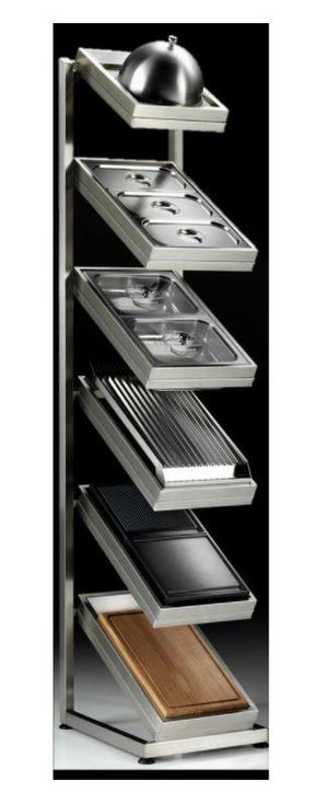 ILVE - Accessory Pack and Display Stand with Bain-Marie, Steam Cooker, Steak Pans, Chopping Board, BBQ Grill, and Griddle Dome