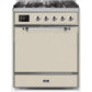 ILVE - Majestic II Series - 30 Inch Dual Fuel Freestanding Range Gas/Propane (UM30DQNE3) - Antique White with Chrome Trim