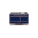 ILVE Majestic II Series 60 Inch Dual Fuel Freestanding Range Gas/Propane UM15FDQNS3