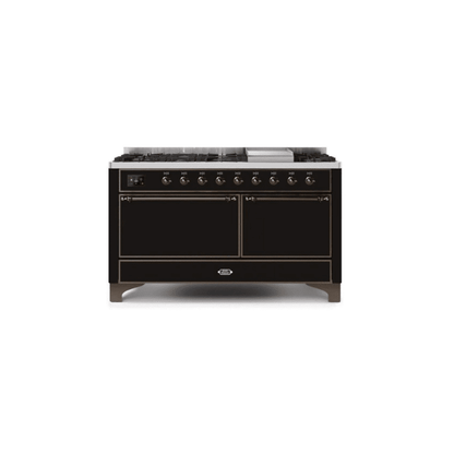 ILVE Majestic II Series 60 Inch Dual Fuel Freestanding Range Gas/Propane UM15FDQNS3