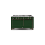 ILVE Majestic II Series 60 Inch Dual Fuel Freestanding Range Gas/Propane UM15FDQNS3