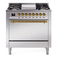 ILVE Nostalgie II 36" Dual Fuel Range with 6 Sealed Burners + Griddle Solid Door - UP36FQNMP