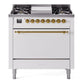 ILVE Nostalgie II 36" Dual Fuel Range with 6 Sealed Burners + Griddle Solid Door - UP36FQNMP