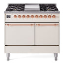 ILVE Nostalgie II 40" Dual Fuel Range with 6 Sealed Burners + Griddle Solid Door - UPD40FQNMP