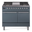ILVE Nostalgie II 40" Dual Fuel Range with 6 Sealed Burners + Griddle Solid Door - UPD40FQNMP