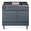 ILVE Nostalgie II 40" Dual Fuel Range with 6 Sealed Burners + Griddle Solid Door - UPD40FQNMP