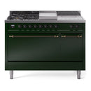 ILVE Nostalgie II 48" Dual Fuel Range with 5 Sealed Burners + Griddle + French Top Solid Door - UP48FSQNMP
