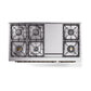 ILVE Nostalgie II 48" Dual Fuel Range with 8 Sealed Burners + Griddle Solid Door - UP48FQNMP