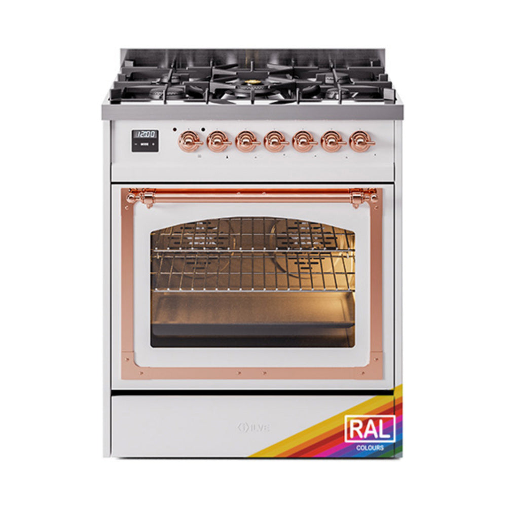 ILVE Nostalgie II Noblesse 30″ Dual Fuel Range Triple Glass Door - UN30NMP