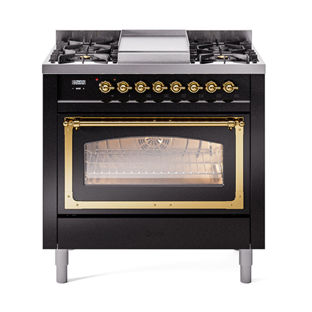 ILVE Nostalgie II Noblesse 36″ Dual Fuel Range Triple Glass Door -UN36FNMP