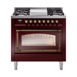 ILVE Nostalgie II Noblesse 36″ Dual Fuel Range Triple Glass Door -UN36FNMP