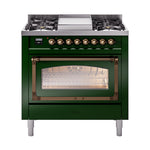 ILVE Nostalgie II Noblesse 36″ Dual Fuel Range Triple Glass Door -UN36FNMP
