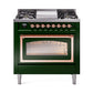 ILVE Nostalgie II Noblesse 36″ Dual Fuel Range Triple Glass Door -UN36FNMP