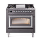 ILVE Nostalgie II Noblesse 36″ Dual Fuel Range Triple Glass Door -UN36FNMP