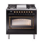 ILVE Nostalgie II Noblesse 36″ Dual Fuel Range Triple Glass Door -UN36FNMP