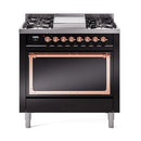 ILVE Nostalgie II Noblesse 36″ Dual Fuel Range with Solid Door - UN36FQNMP