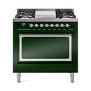 ILVE Nostalgie II Noblesse 36″ Dual Fuel Range with Solid Door - UN36FQNMP