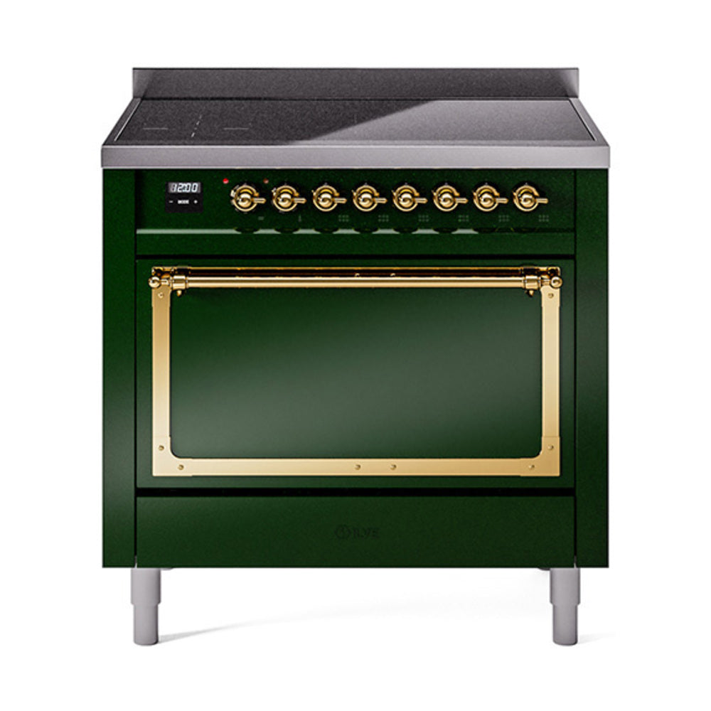 ILVE Nostalgie II Noblesse 36″ Induction Freestanding Range with Solid Door - UNI366QNMP