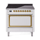ILVE Nostalgie II Noblesse 36″ Induction Freestanding Range with Solid Door - UNI366QNMP