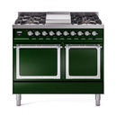 ILVE Nostalgie II Noblesse 40″ Dual Fuel Freestanding Range 6 Sealed Burners + Griddle with Solid Door - UND40FQNMP