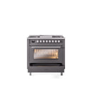 ILVE Professional Plus II 36-Inch Freestanding Dual Fuel Range with 6 Sealed Burner - UP36FWMP