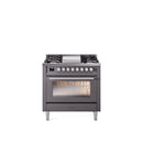 ILVE Professional Plus II 36-Inch Freestanding Dual Fuel Range with 6 Sealed Burner - UP36FWMP
