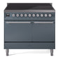 ILVE Professional Plus II 40" Electric Range with 6 Induction Elements Solid Door with Stainless Steel knobs - UPDI406QMP