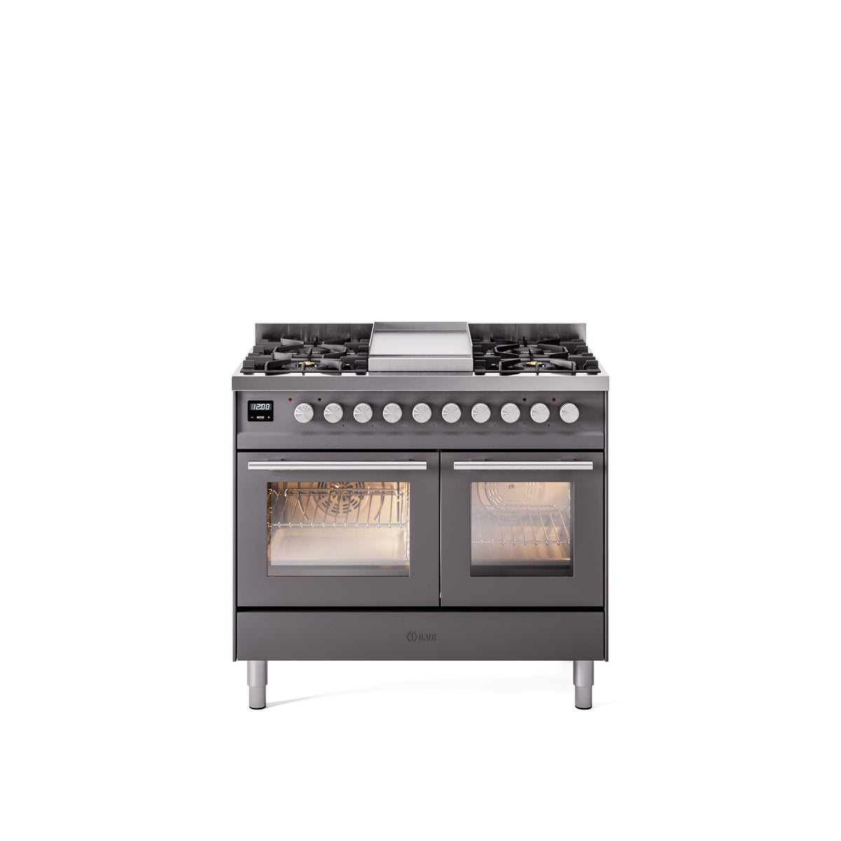ILVE Professional Plus II 40-Inch Freestanding Dual Fuel Range with 6 Sealed Burner - UPD40FWMP