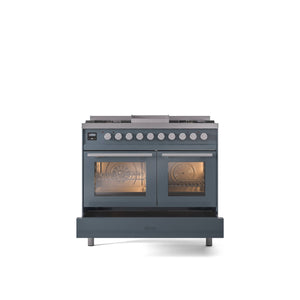 ILVE Professional Plus II 40-Inch Freestanding Dual Fuel Range with 6 Sealed Burner - UPD40FWMP
