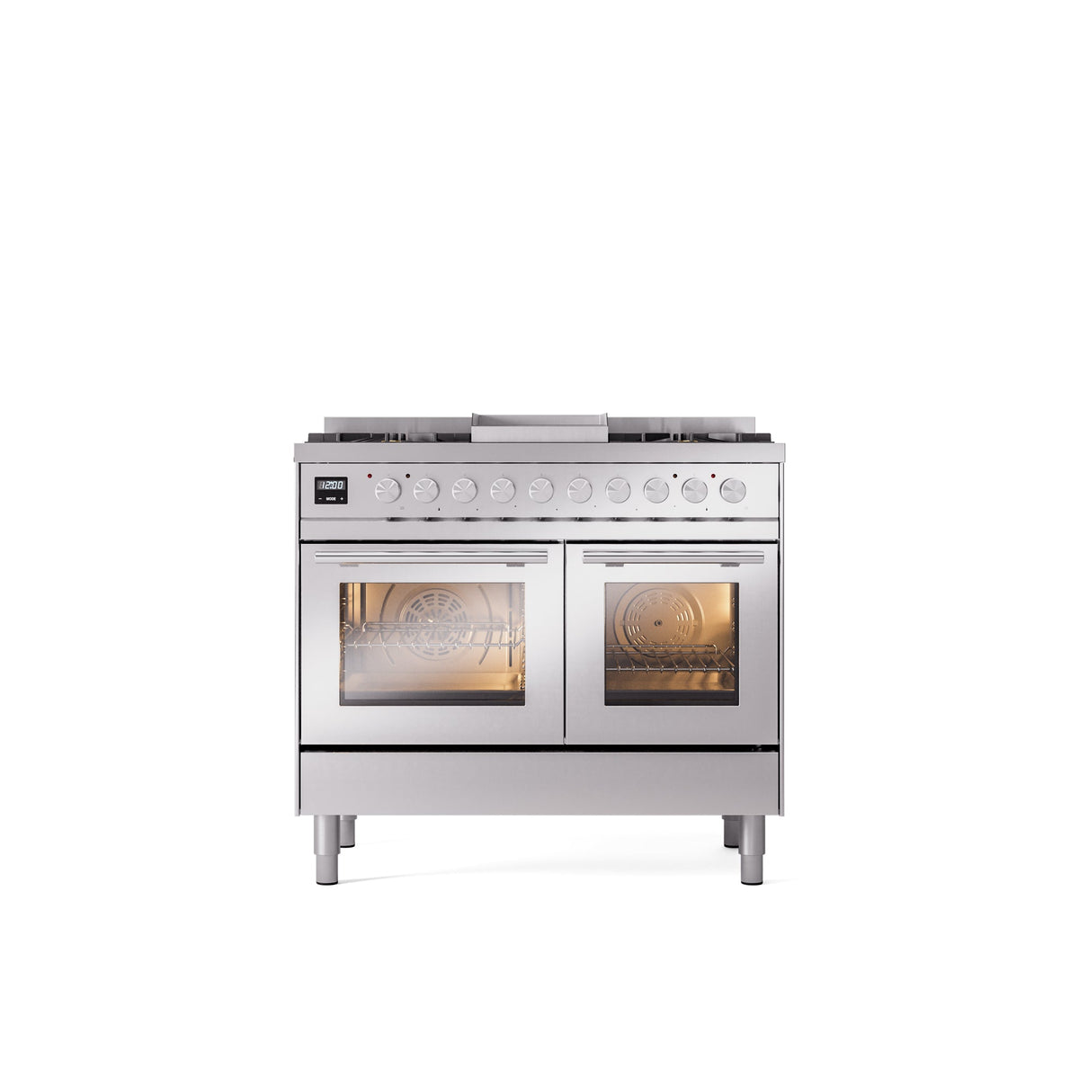 ILVE Professional Plus II 40-Inch Freestanding Dual Fuel Range with 6 Sealed Burner - UPD40FWMP