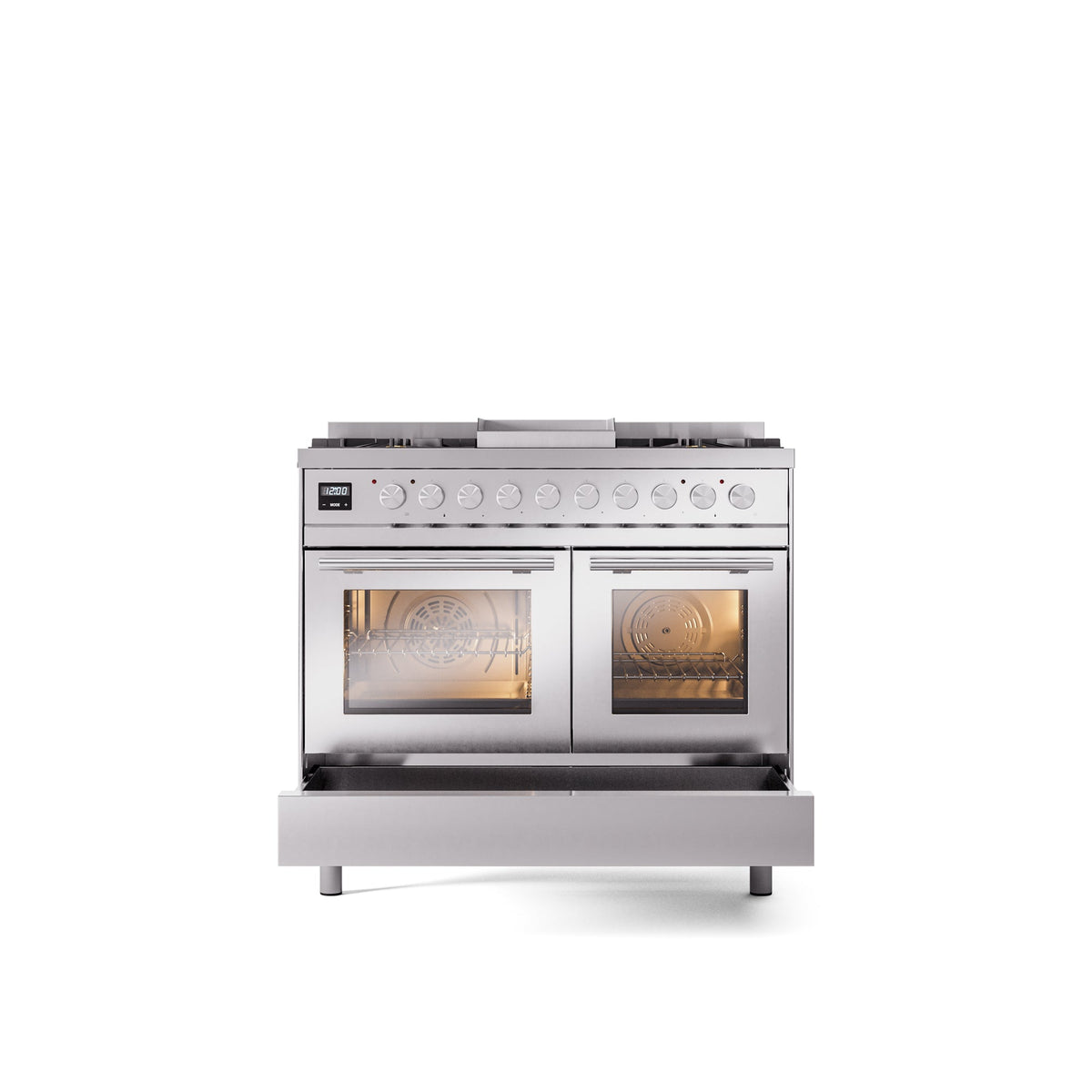 ILVE Professional Plus II 40-Inch Freestanding Dual Fuel Range with 6 Sealed Burner - UPD40FWMP