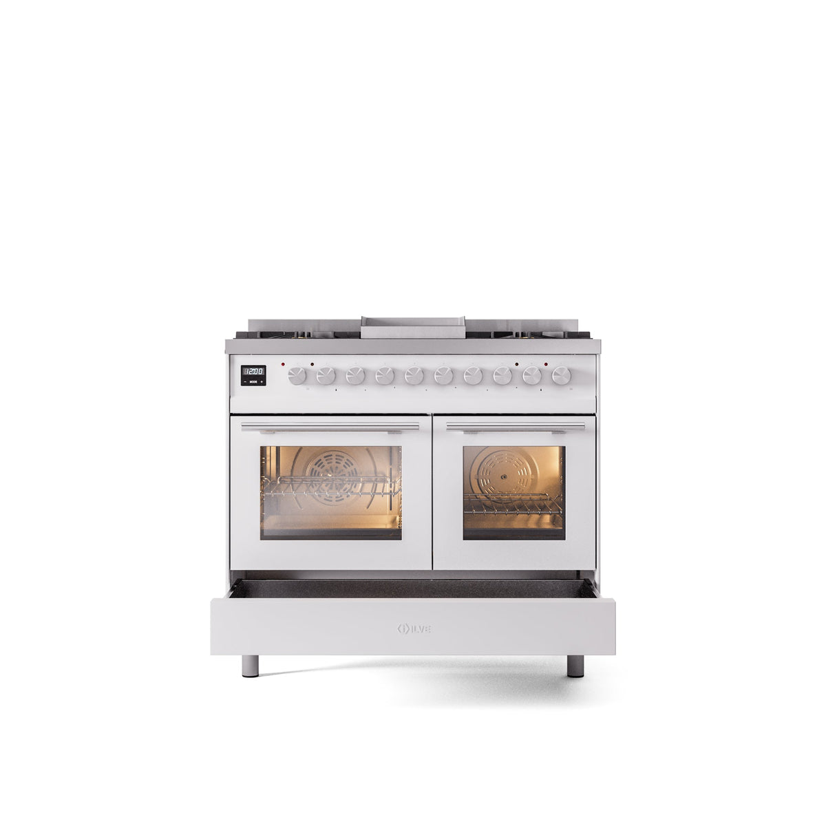 ILVE Professional Plus II 40-Inch Freestanding Dual Fuel Range with 6 Sealed Burner - UPD40FWMP