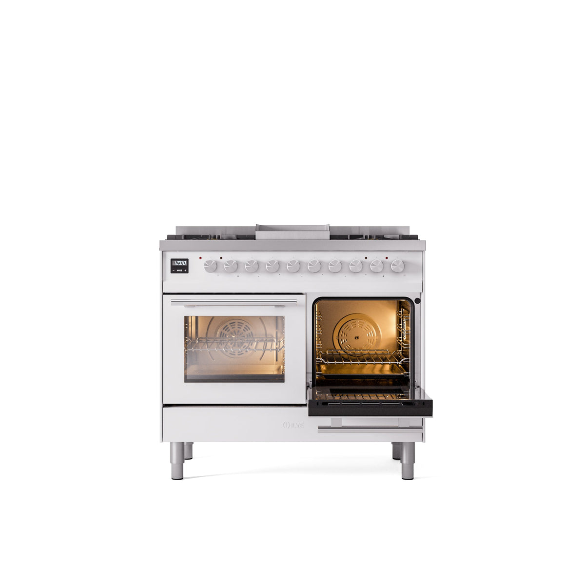 ILVE Professional Plus II 40-Inch Freestanding Dual Fuel Range with 6 Sealed Burner - UPD40FWMP